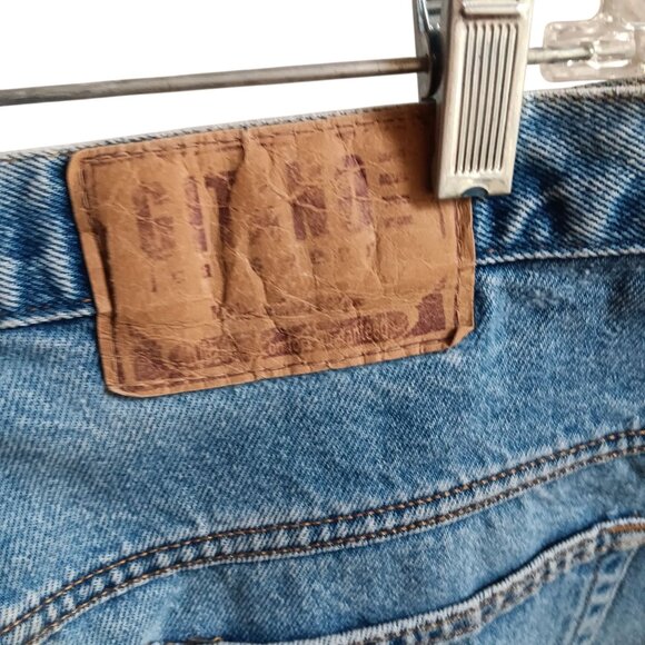 Women's 34/20W Short Vintage Gitano Tapered Denim Jeans 38x29 1990's Faded - Picture 3 of 8